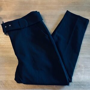 Rachel Zoe Black Belted Taper Leg Dress Pants, Size 14